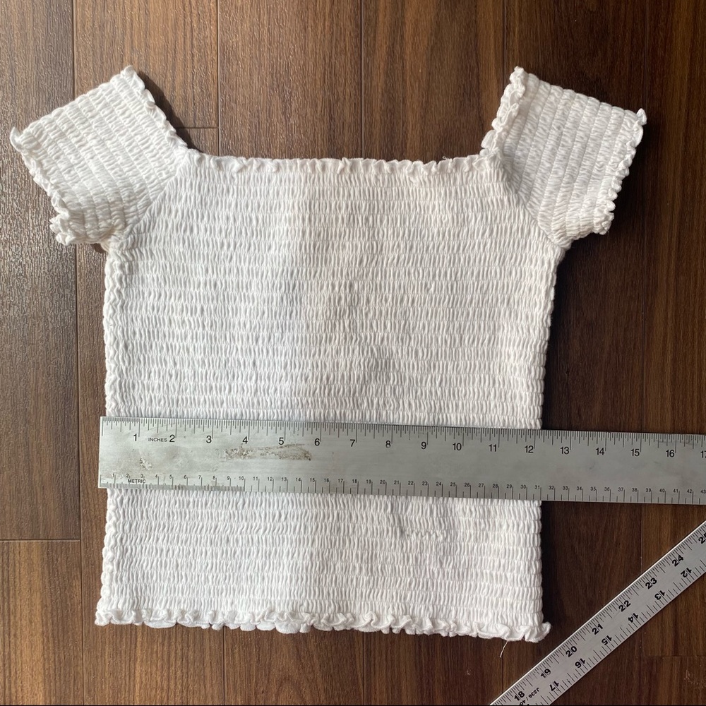 Hollister white tube top with sleeves